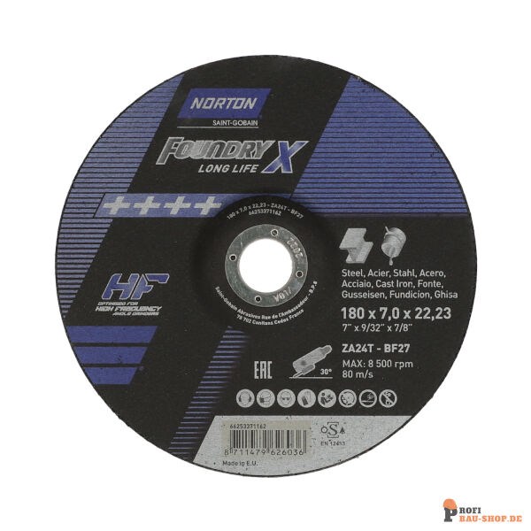 nortonschleifmittel/NORTON_schleifmittel_66253371162 Norton FOUNDRY X Grinding wheelCAST IRON ZA 24 T-BF27 18x7x22.23_141613